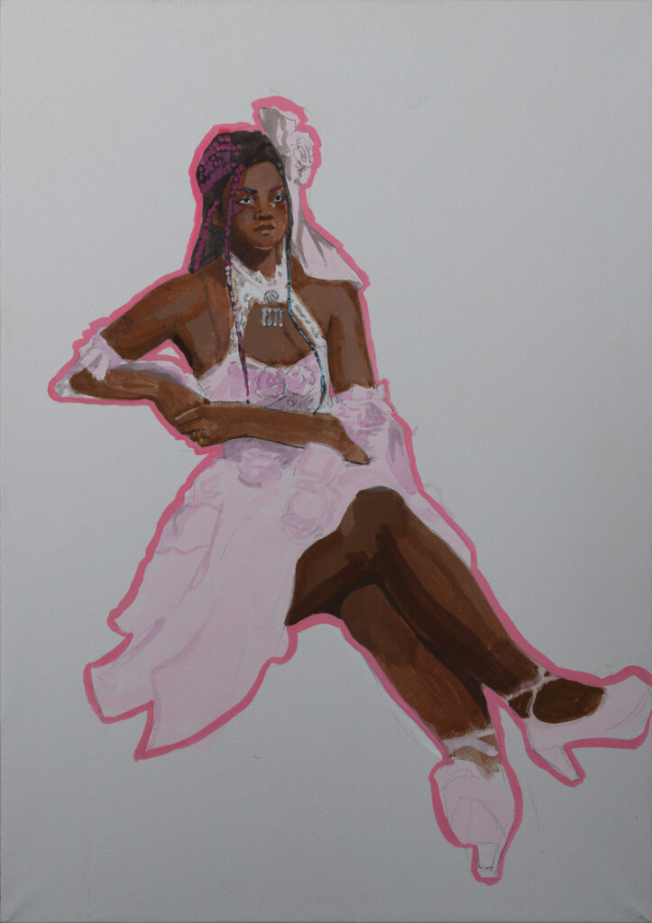 Portrait Study of Sierra (@Frokyo) — Acrylic on Paper Mounted on Box Panel