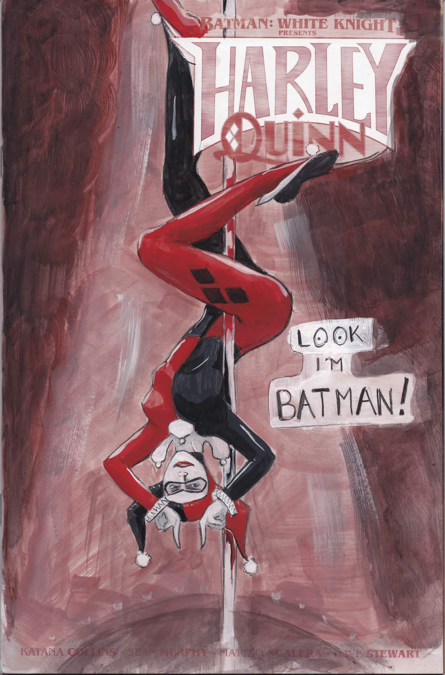 Harley Quinn Fan Art on Comic Blank Cover | Acrylic Painting