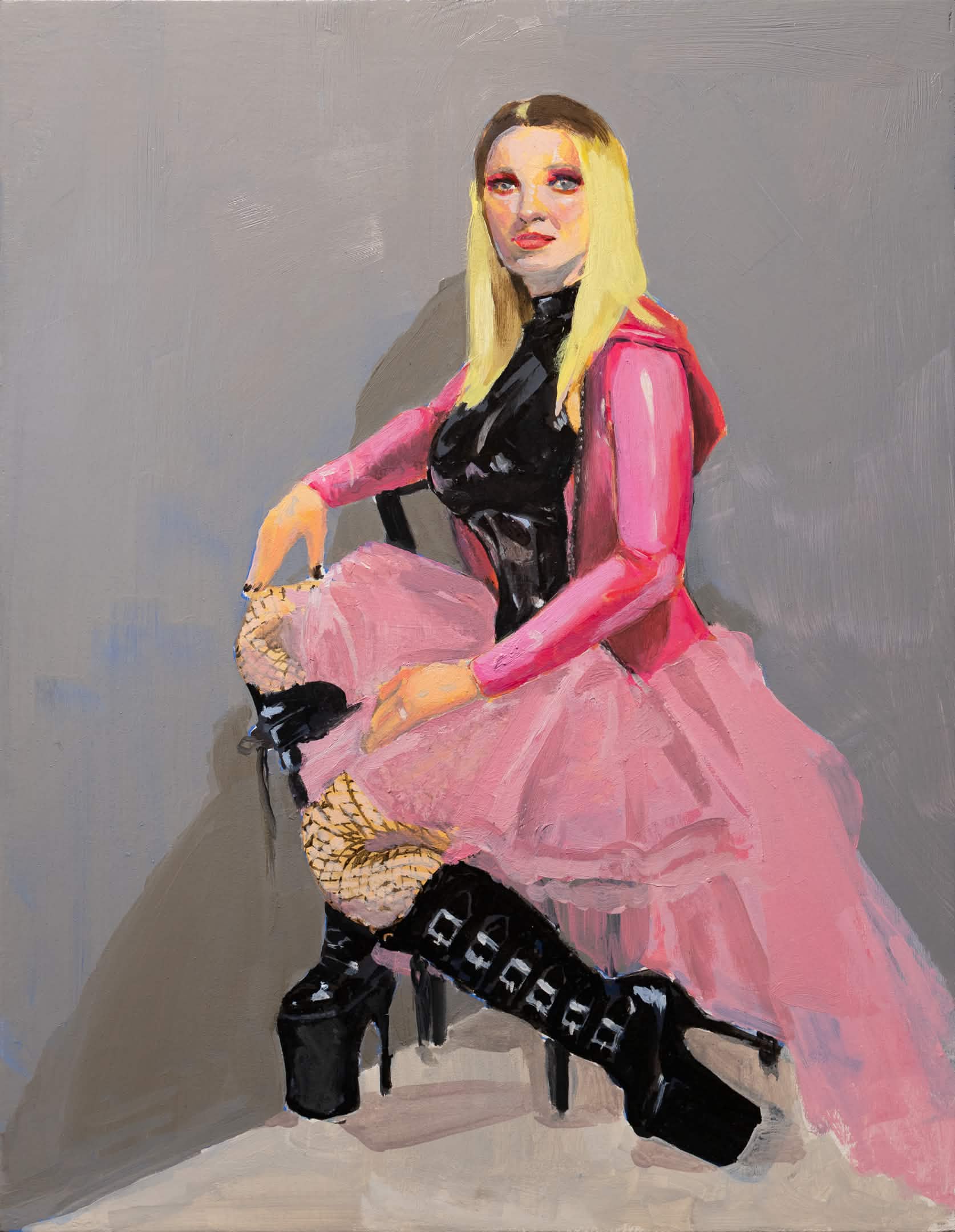 Oil Portrait Study of Nivalislava | Fetish Fashion Figure Painting (32 × 41 cm)